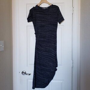 Athleta Women's Downtown Ruched Asymmetrical Midi T-Shirt Dress - Size Small EUC